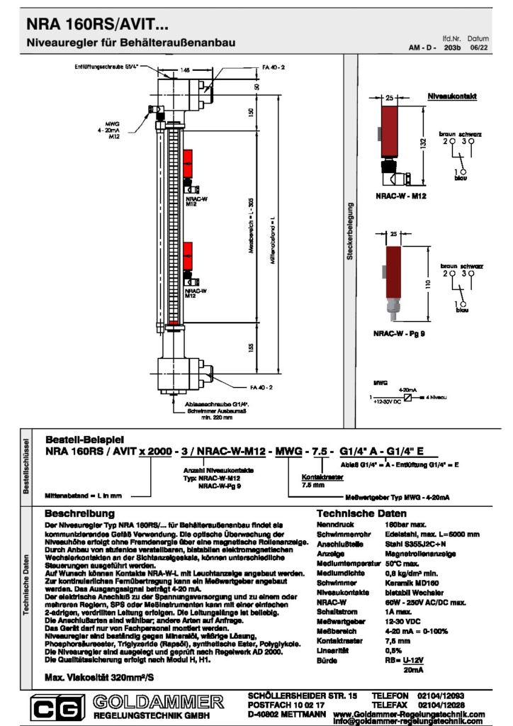 Level regulator for surface mounting - AM - Goldammer Regelungstechnik
